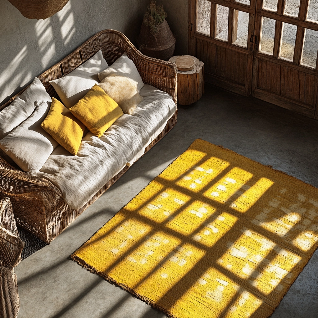 yellow rug bedroom 20