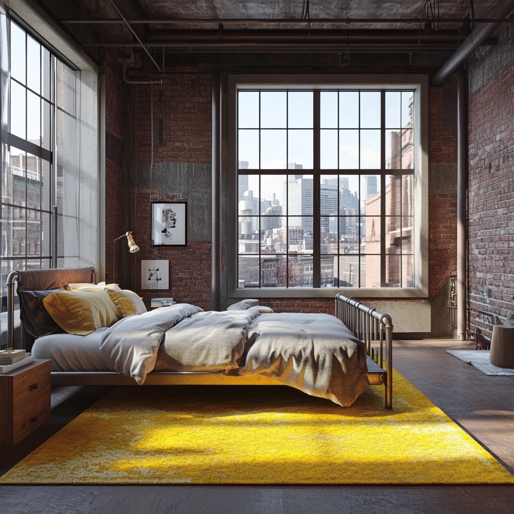 yellow rug bedroom 21