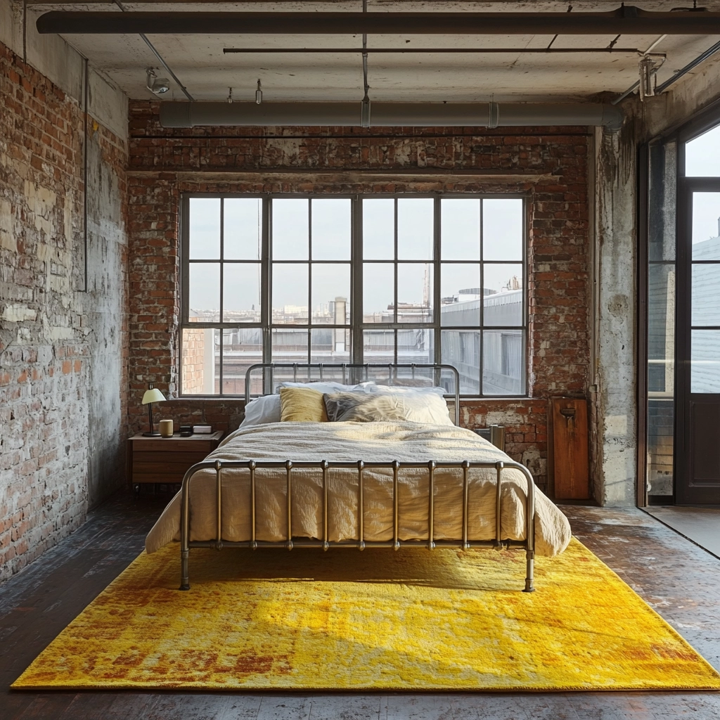 yellow rug bedroom 22