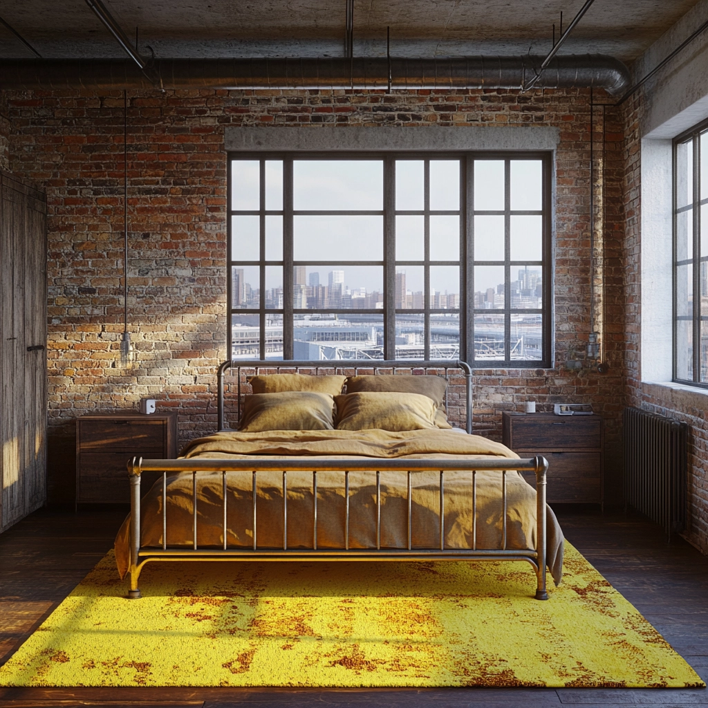 yellow rug bedroom 23