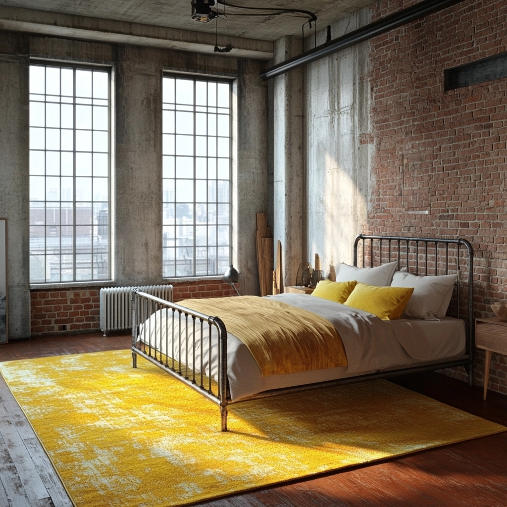 yellow rug bedroom 24