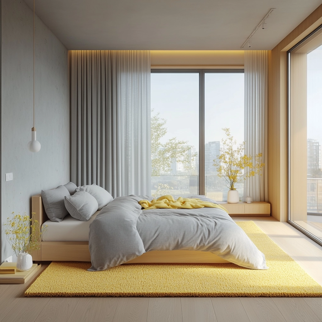 yellow rug bedroom 3