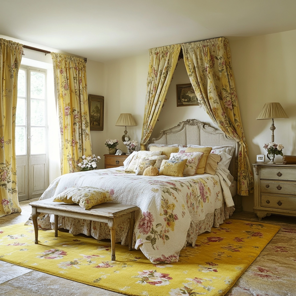yellow rug bedroom 38