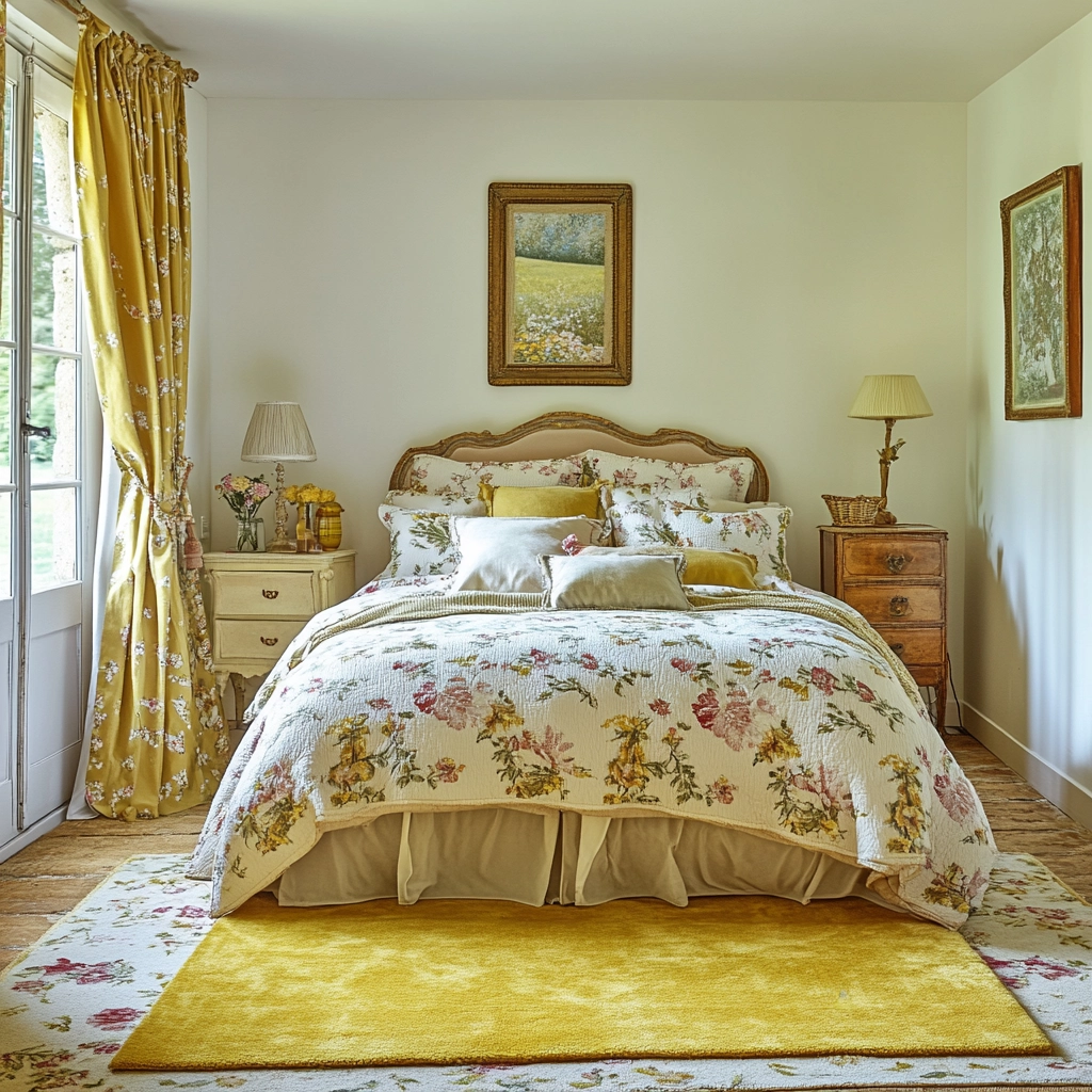 yellow rug bedroom 39