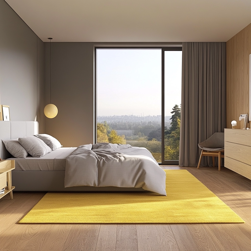 yellow rug bedroom 4