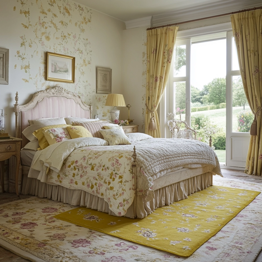 yellow rug bedroom 40