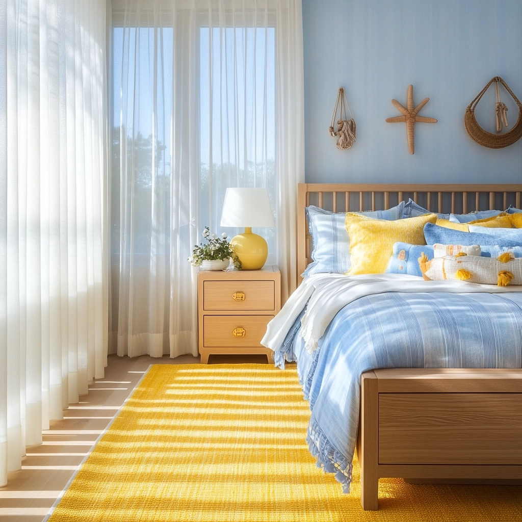 yellow rug bedroom 46