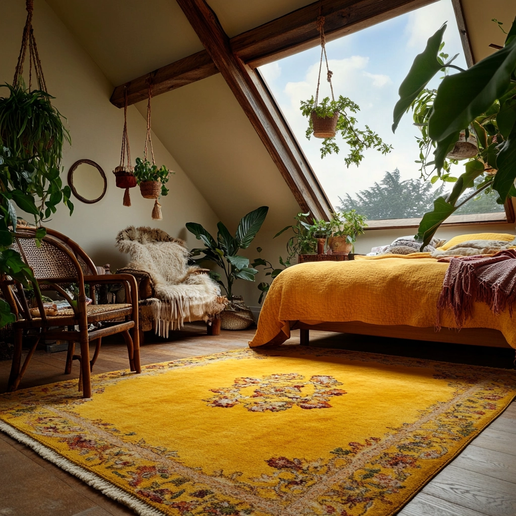 yellow rug bedroom 5