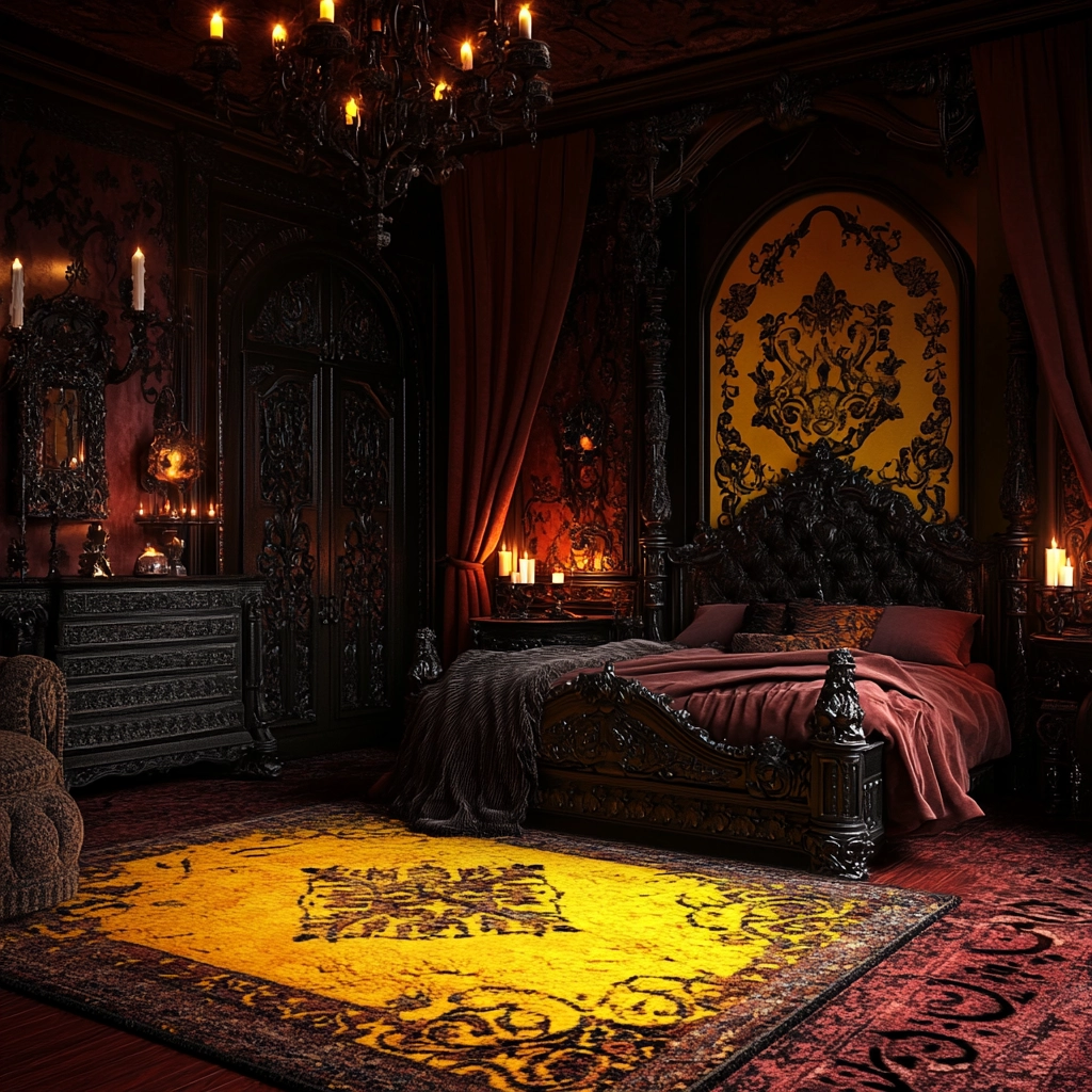 yellow rug bedroom 53