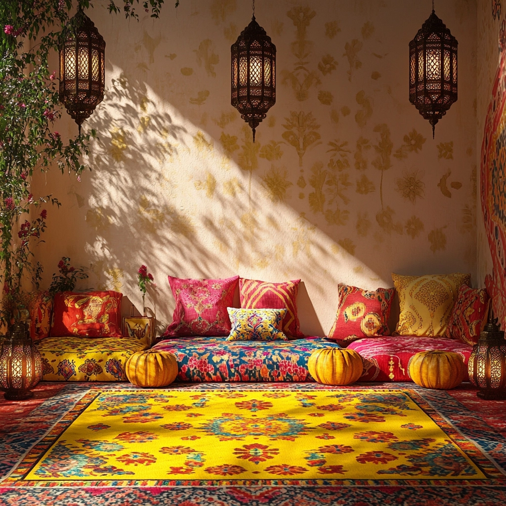 yellow rug bedroom 59