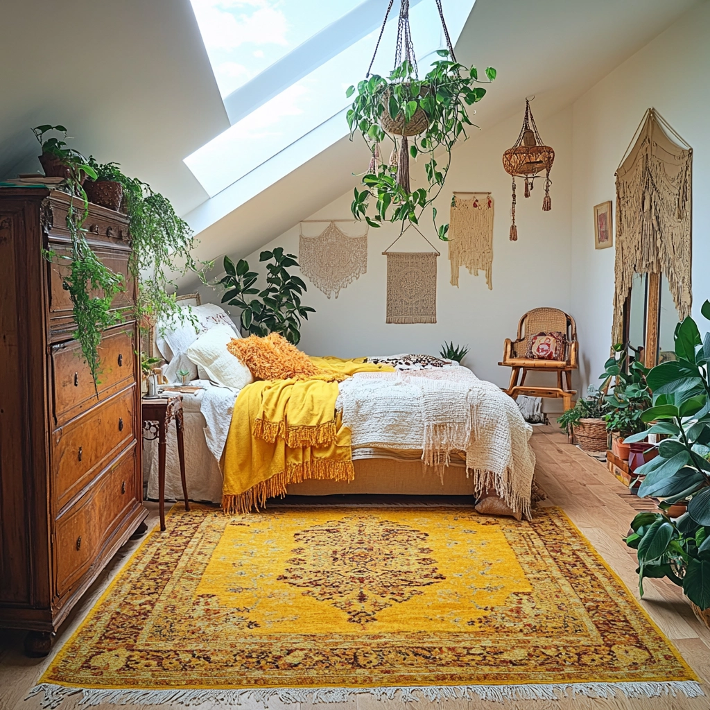 yellow rug bedroom 6