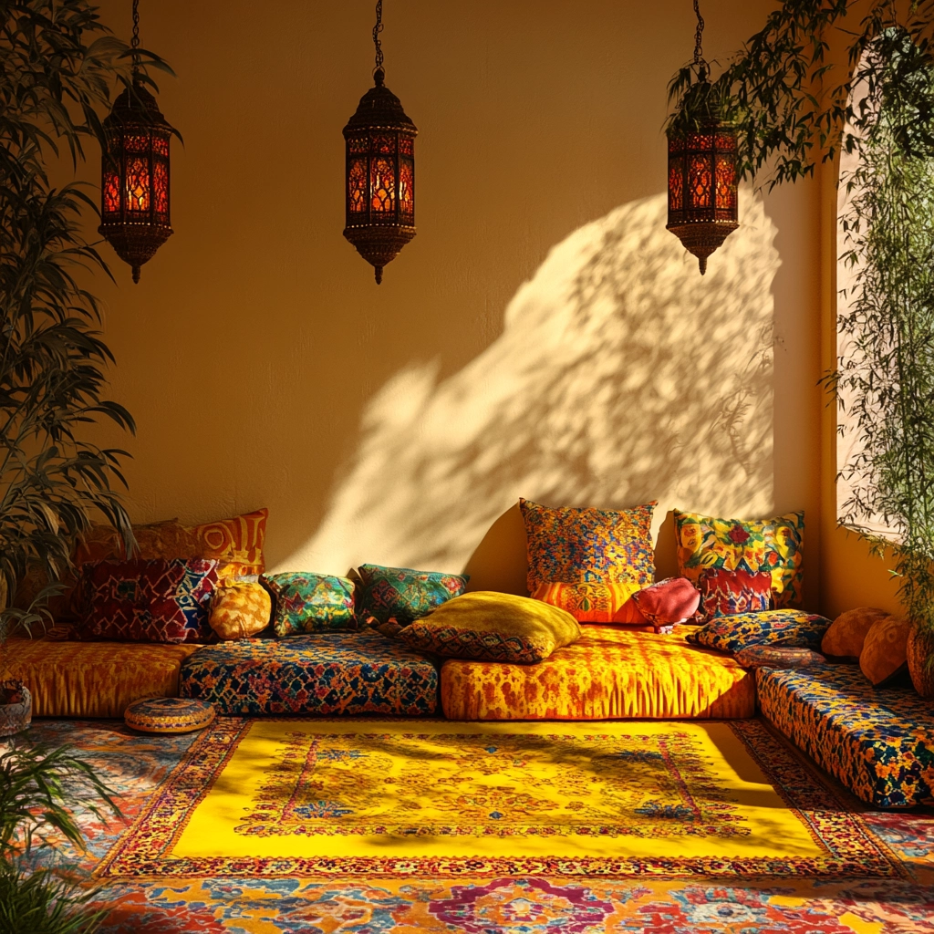 yellow rug bedroom 60