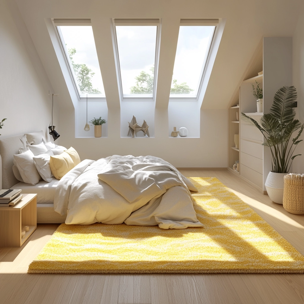 yellow rug bedroom 68