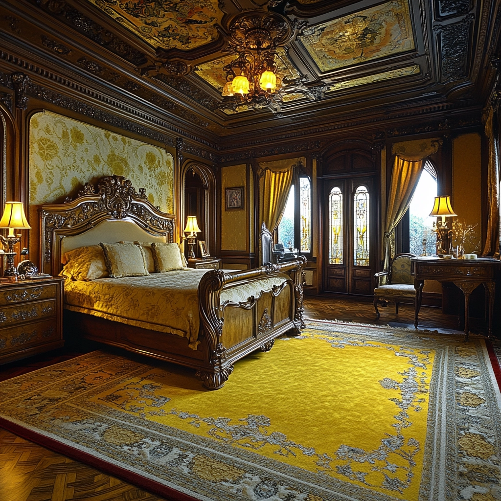 yellow rug bedroom 70