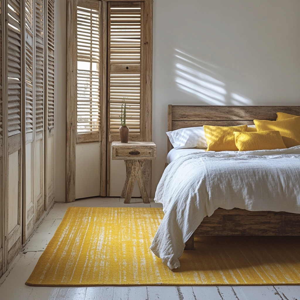 yellow rug bedroom 75