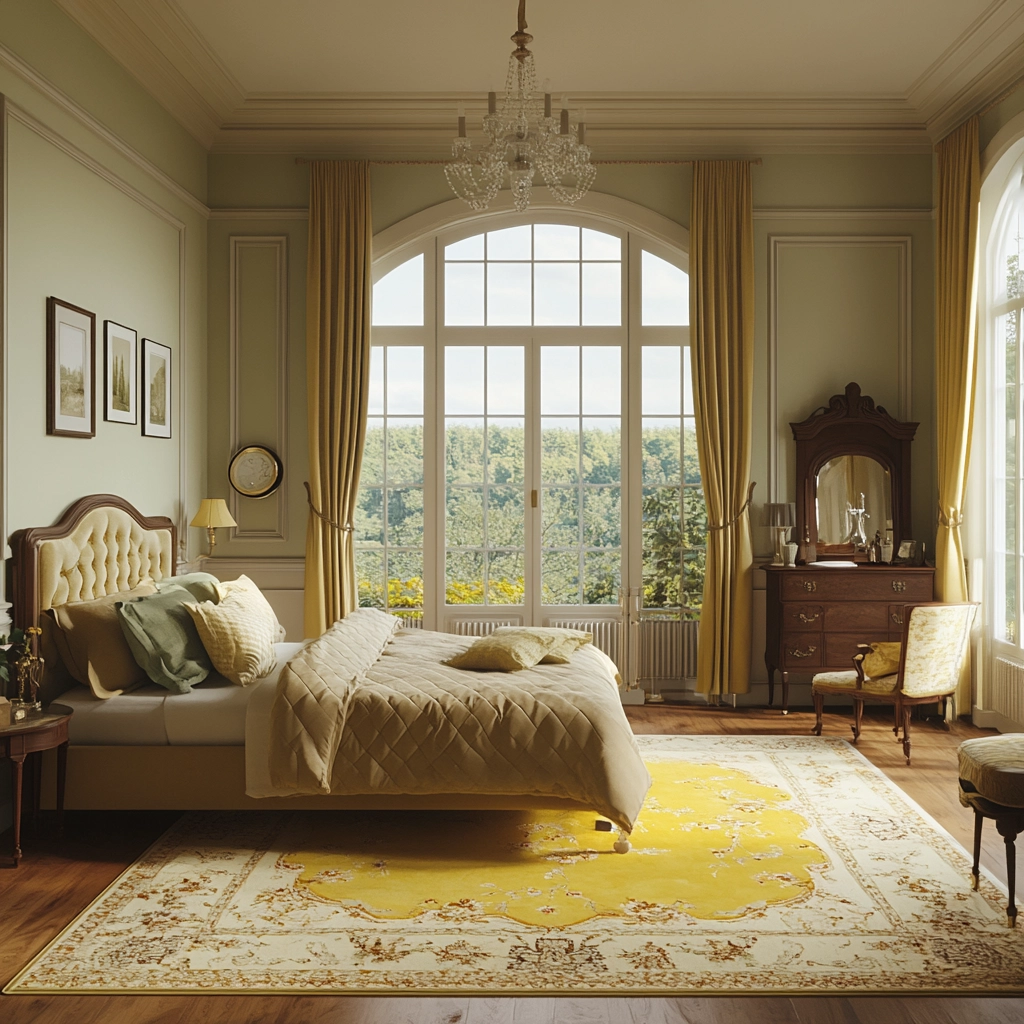 yellow rug bedroom 77