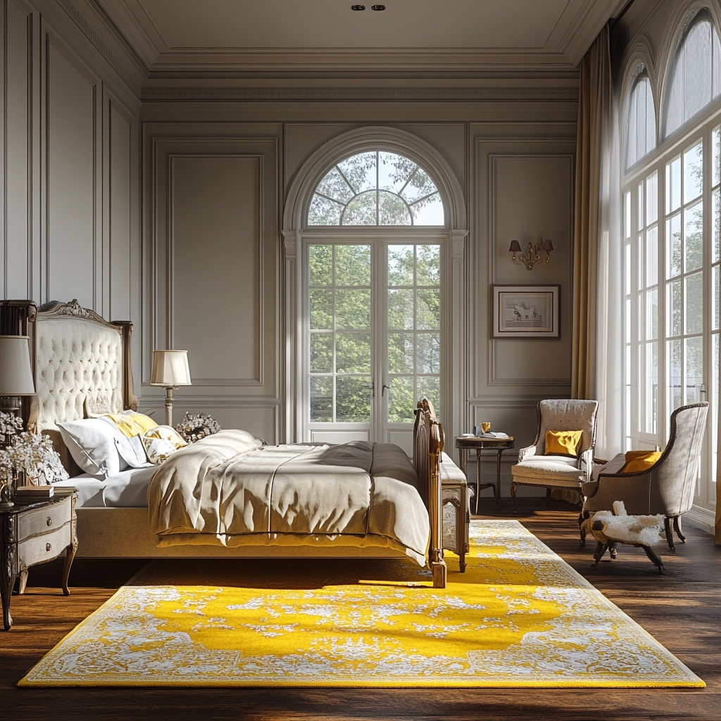 yellow rug bedroom 78