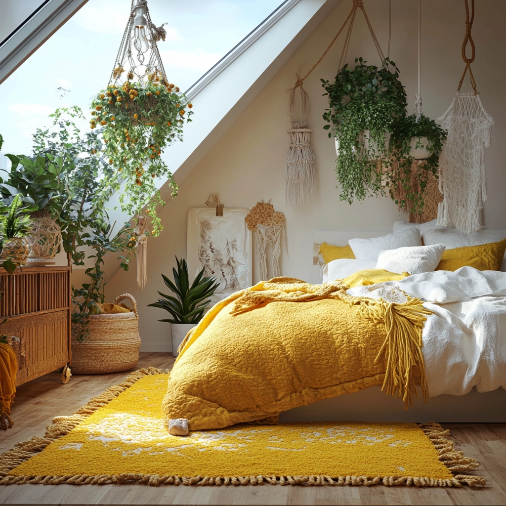 yellow rug bedroom 8