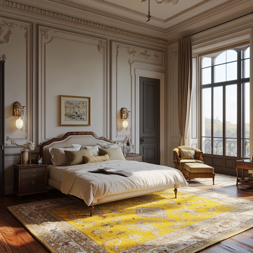 yellow rug bedroom 80