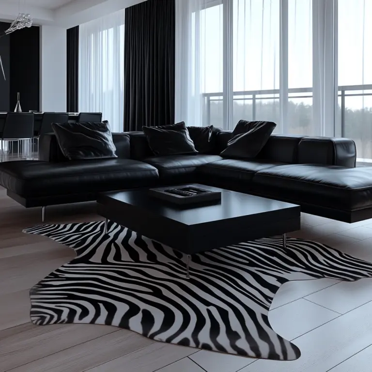 zebra carpet living room 1