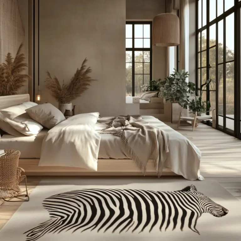 zebra rug bedroom 1