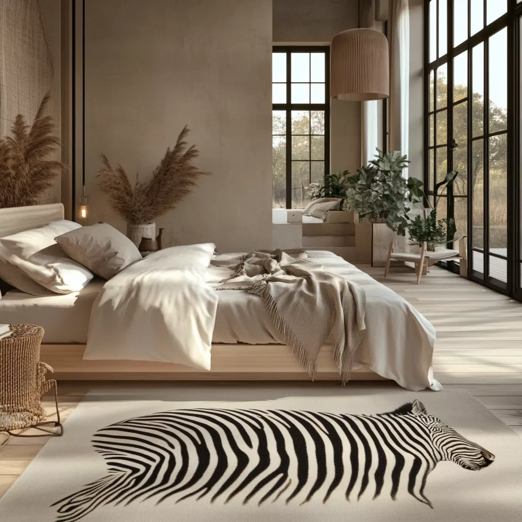 zebra rug bedroom 1