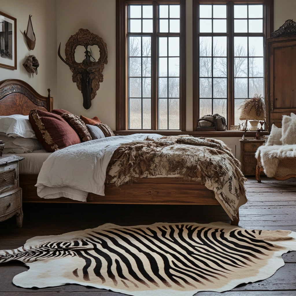 zebra rug bedroom 37