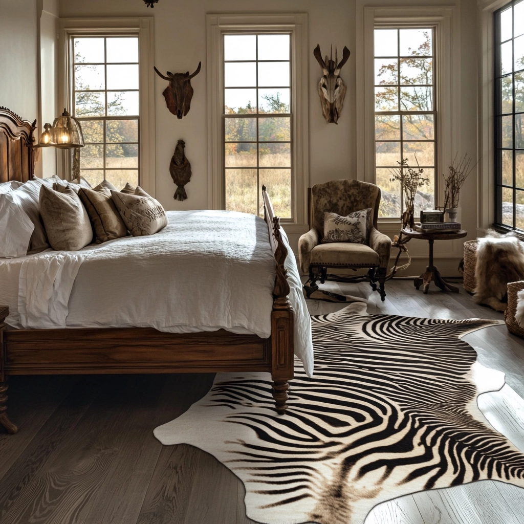 zebra rug bedroom 39